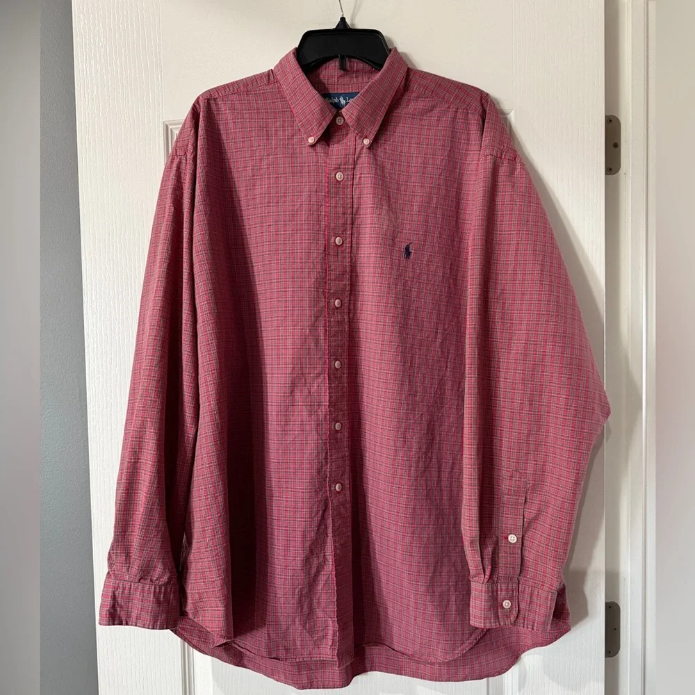 Ralph Lauren Blake Men's Long Sleeve Button-up Shirt Plaid Size XXL Cotton‎